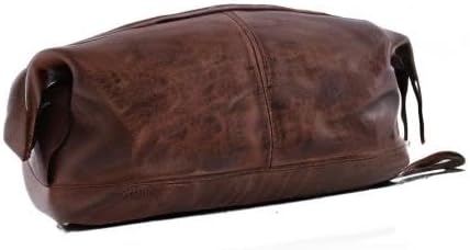 KomalC Premium Unisex Vintage Vanity Dopp Kit - Travel Toiletry Bag Shaving for Men and Women (Brown) - Image 4