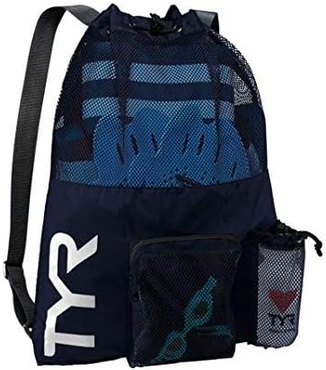 TYR Big Mesh Mummy Backpack for Swim, Gym and Workout Gear, Black, 40-Liter Capacity - Image 6