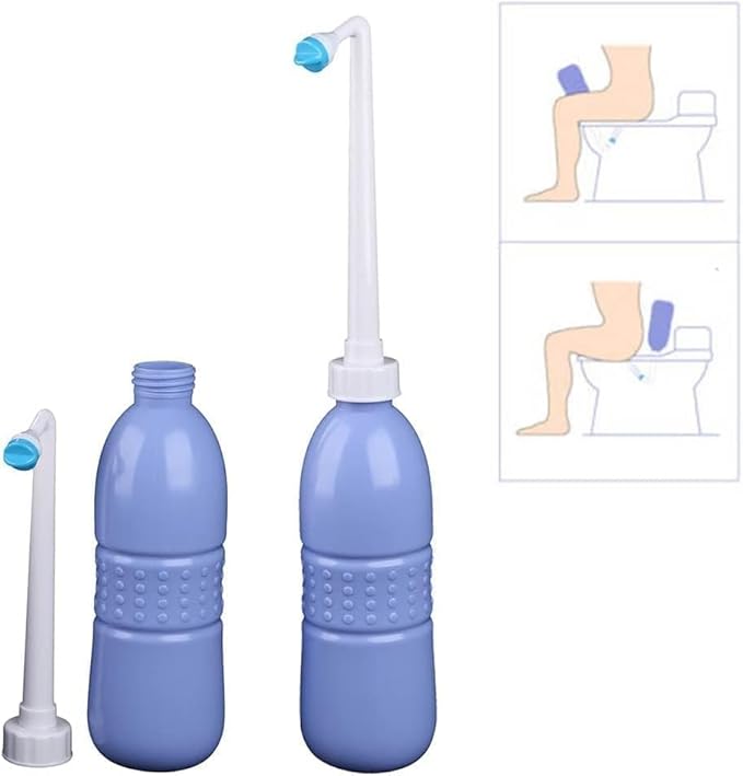 Hibbent Portable Bidet Sprayer and Travel Bidet with Hand Held Bidet Bottle for Personal Cleansing Use Extended Nozzle - Personal Hygiene Care Toilet Bidet Shower/Bathroom Bidet Spray -21.8oz(620ml)