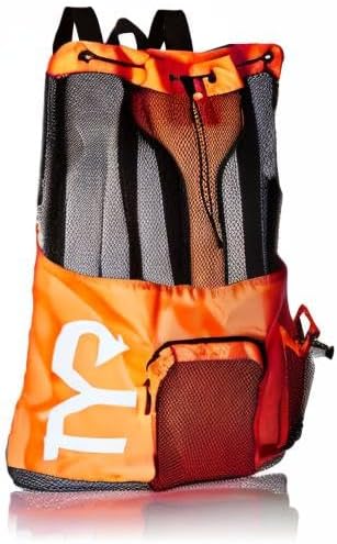 TYR Big Mesh Mummy Backpack for Swim, Gym and Workout Gear, Black, 40-Liter Capacity - Image 6
