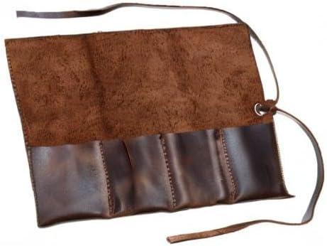 Hide & Drink, Leather Watch Roll Organizer Handmade from Full Grain Leather, Holds Up to 4 Watches, Easy Carry On Watchlover Storage (Bourbon Brown) - Image 6