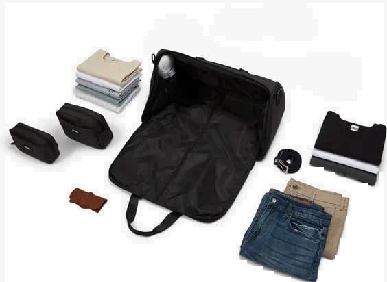 Halfday Convertible 2-in-1 Garment Duffel Weekender Bag 45L: Wrinkle-Free Travel (Hanging Suit Compartment, Shoe Pockets, Trolley Sleeve), Durable & Water-Resistant Carry-on, Shadow - Image 8