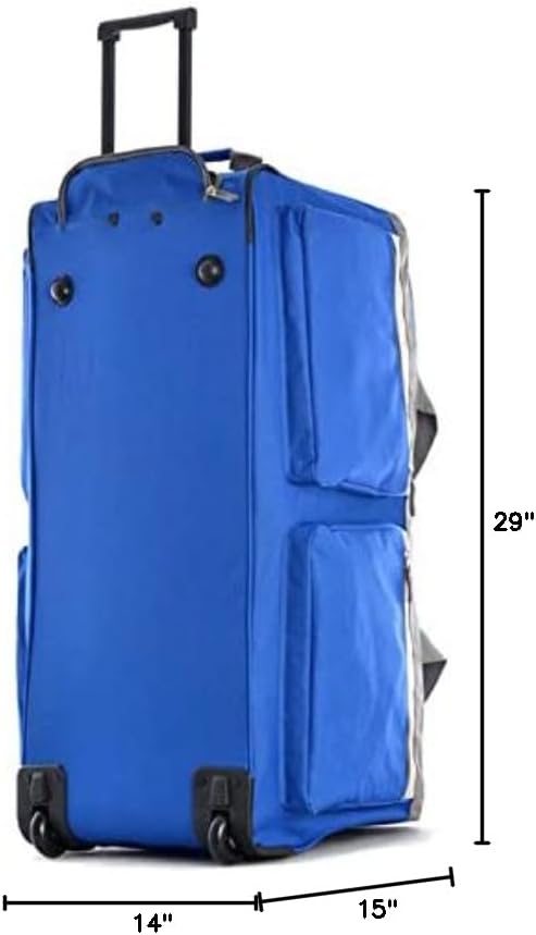 Olympia U.S.A. 29 inch Jumbo Size 8 Pockets Wheeled Rolling Duffel Bag Water Resistant Luggage Lightweight Travel Suitcase with Retractable Handle - Image 10