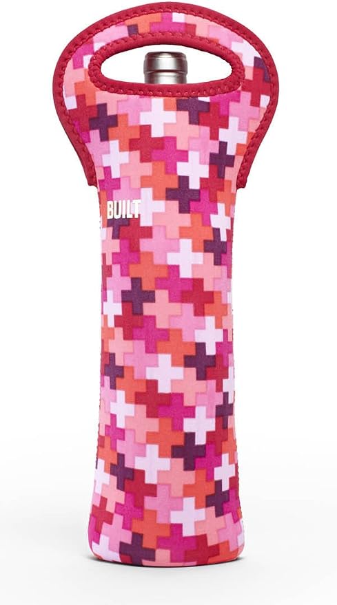 BUILT Original Designer Neoprene Wine/Water Bottle Tote 1-Bottle, Positivity by Built