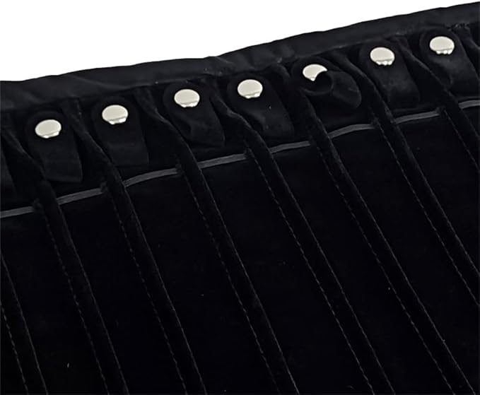 Travel Necklace Organizer, Tangle Free Jewelry Case, 16 Slots | Foldable,LightWeight Compact, Velvet Lining Jewelry Storage Bag for Chain Bracelet, Gift for Women Girls,Black Diamond - Image 9