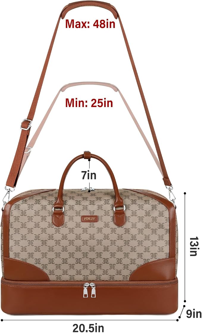 ITIEZY Weekender Overnight Bag for Women - Large Travel Duffel Bag with Shoe Compartment, Gym Duffel Bag Hospital Bag Carry On Tote Bags for Airplanes with Crossbody Bag Toiletry Bag 3Pcs Set - Image 6