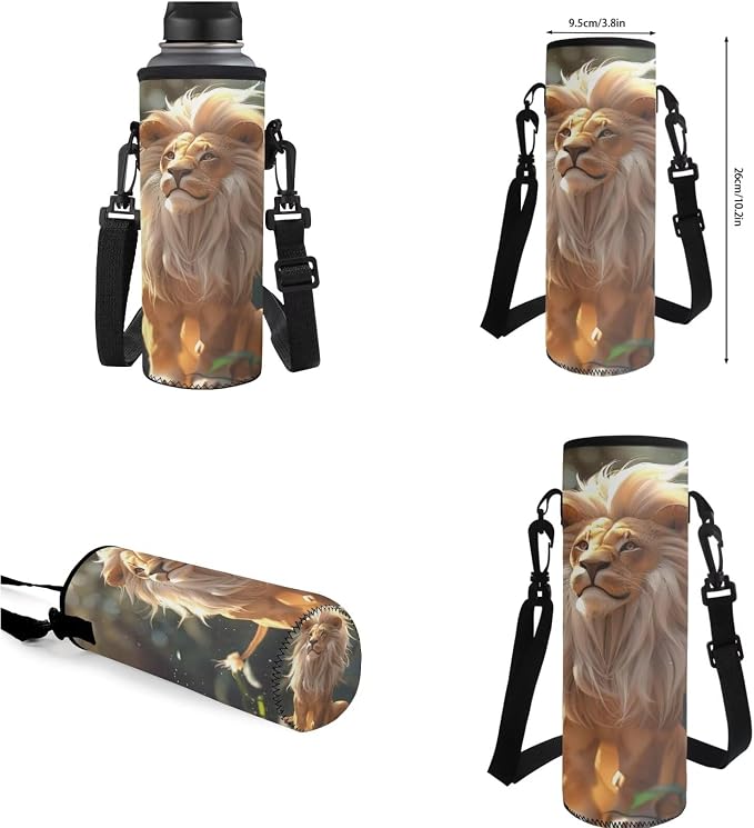 Lion Backpack for Kids Girls Backpack with Lunch Box Water Bottle Pouch and Big Pencil Pouch 4PCS Set Large Bookbag with Compartments 17" Sturdy School Bag for Boys Kids Back to School Gifts - Image 7