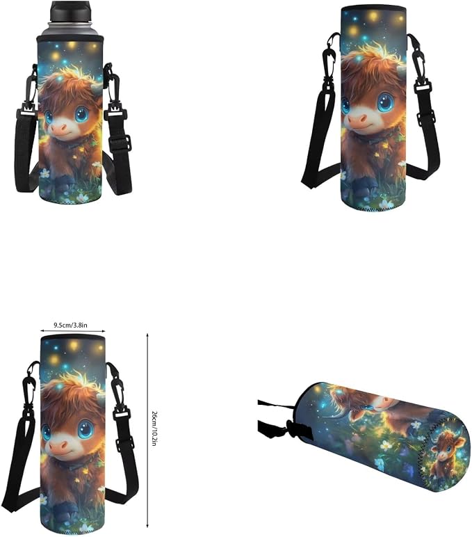 Cute Highland Cow Backpack for Girls Kids Backpack with Lunch Box Water Bottle Holder and Soft Pencil Case 4 PCS Set Sturdy Bookbag with Front Pocket 17 inch Lightweight Elementary School Bag - Image 6
