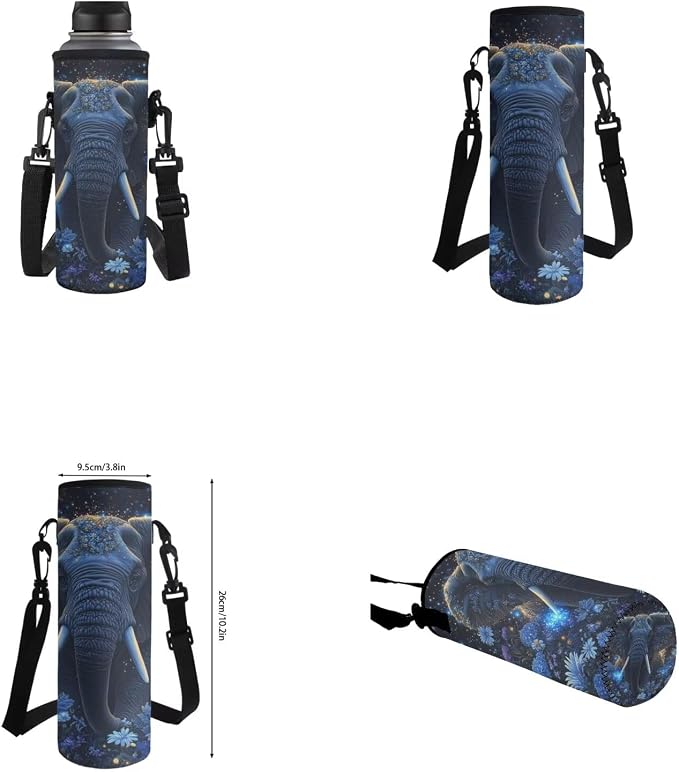 Aesthetic Elephant Backpack for Kids Girls Backpack with Lunch Box Water Bottle Holder and Large Pencil Case 4PCS Set 17 inch Bookbag with Front Pocket Lightweight School Bag with Side Pocket - Image 6