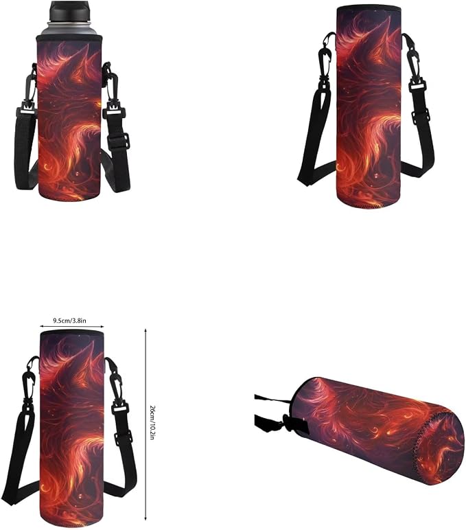 Galaxy Wolf Backpack for Girls Boys Backpack with Lunch Box Water Bottle Holder and Soft Pencil Pouch 4PCS Set 17" Sturdy Bookbag with Front Pocket for School Lightweight School Bag for Kids - Image 6