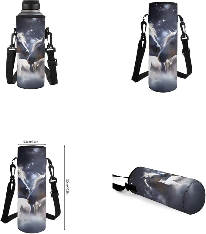 Galaxy Horse Backpack for Girls Boys Backpack with Lunch Box Water Bottle Bag and Big Pencil Pouch 4PCS Set Soft Bookbag with Front Pocket for School Teens 17 inch Sturdy School Bag for Kids - Image 6