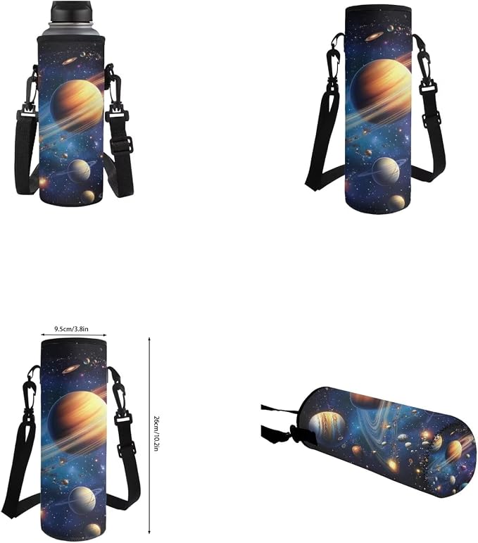 Galaxy Space Backpack for Boys Kids Backpack with Lunch Box Water Bottle Carrier and Fabric Pencil Pouch 4PCS Set 17" Bookbag with Front Pocket Sturdy School Bag with Side Pocket for Girls - Image 6