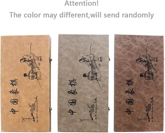 15 inch Chinese Chess Set with PU Leather Foldable Board Xiangqi Portable Chinese Chess Game Set Strategy Xiang Qi Board Games for 2 Players for Adults Family