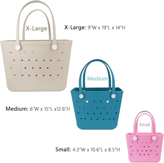 Lightweight Extra large Rubber Beach Bag Small mini Tote Bag for Gym Waterproof medium Open Handbag for Pool Sports - Image 2