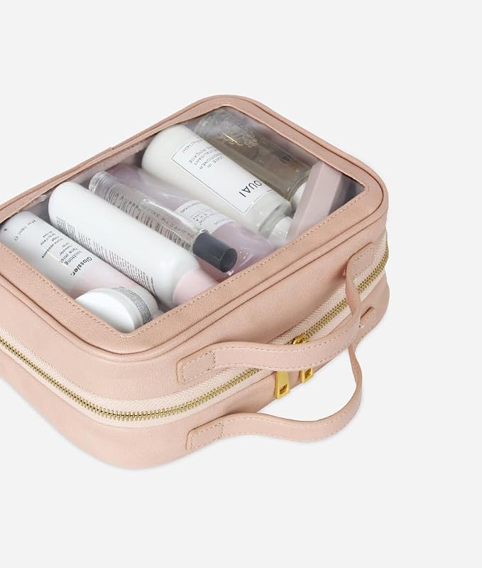 FAWN DESIGN The Toiletry Case, Hanging Travel Toiletry Bag for Women, 2 Compartments, Premium Matte Faux Leather Clear Toiletry Bag, Zippered Large Toiletry Bag, Easy to Clean, 9.5 x 3.5 x 6.5 inches - Image 6