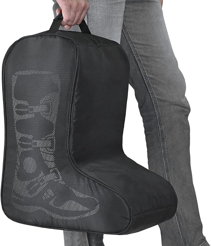 ViaTerra Boot Bag/Shoe Travel Bag for Motorcycle Riding Boots | Available in 2 Sizes | Compatible for Motocross Knee high Boots (Large) - Image 6