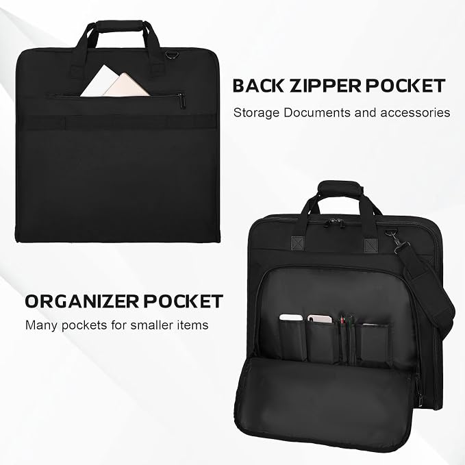 Goloni Garment Bag For Men Women Travel & Business,Hanging Clothes & Multiple Compartment,Waterproof Foldable Suit Bag Black - Image 7