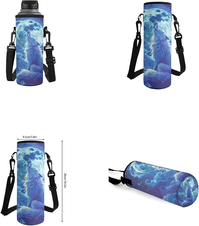 Wolf Backpack for Girls Boys Backpack with Lunch Box Water Bottle Bag and Big Pencil Pouch 4 Pcs Set 17" Lightweight Bookbag with Front Pocket for School Sturdy School Bag for Kids Elementary - Image 6