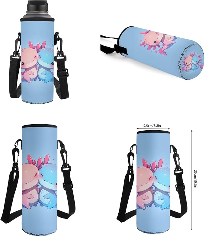 Personalized Kawaii Axolotl School Backpack for Girls with Lunch Box Kids Custom Bookbag Lunchbox Elementary Student Book Bag for Girls 8-10/6-8 Lunch Bag Pencil Case Water Bottle Holder Set - Image 7
