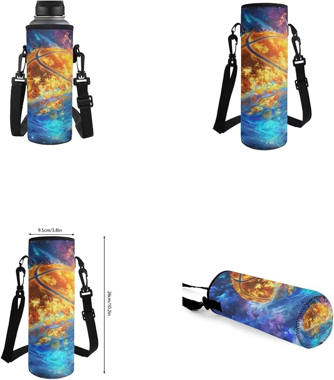 Galaxy Basketball Backpack for Boys Kids Backpack with Lunch Box Water Bottle Carrier with Strap and Pencil Case 4PCS Set Bookbag with Front Pocket for School Teens Sturdy School Bag for Girls - Image 6