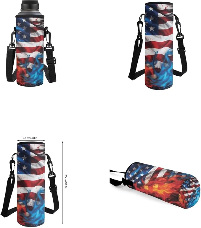 American Flag Backpack for Boys Kids Backpack with Lunch Box Water Bottle Pouch and Soft Pencil Case 4PCS Set Bookbag with Front Pocket for School Teens 17 inch School Bag with Side Pocket - Image 6