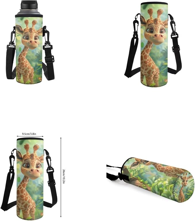 Giraffe Backpack for Girls Kids Backpack with Lunch Box Water Bottle Bag and Cute Pencil Case 4PCS Set Bookbag with Front Pocket for School 17 inch Lightweight School Bag for Elementary Girls - Image 6