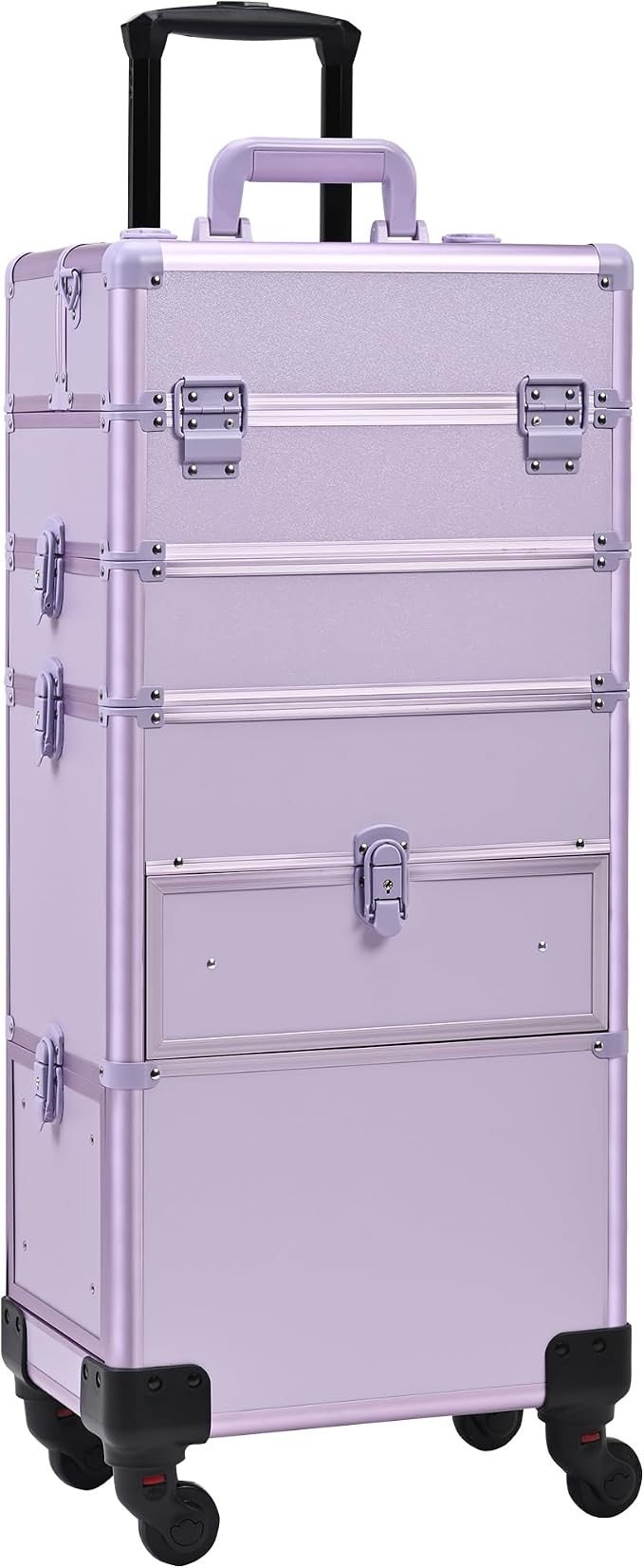 Somduy Rolling Makeup Case with Drawer, Makeup Train Case, 4 in 1Cosmetology Case on Wheels, Christmas Gift, Large Makeup Case Organizers, Profesional Cosmetic Case for Salon Barber, Purple - Image 8