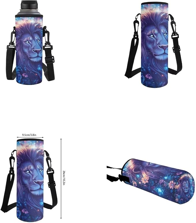 Aesthetic Lion Backpack for Kids Boys Backpack with Lunch Box Water Bottle Holder and Soft Pencil Case 4PCS Set Lightweight Bookbag with Front Pocket for School 17 inch Sturdy School Bag - Image 6