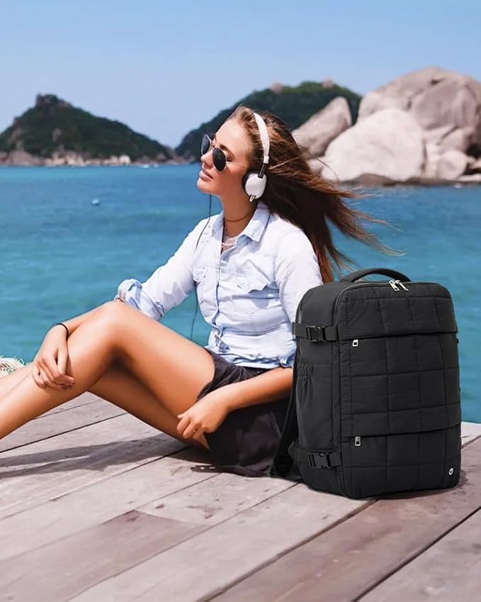 WESTBRONCO Travel Laptop Backpack for women 17.3 inch Travel Backpack Carry on Flight Approved Puffy Weekender Bags for Women - Image 9