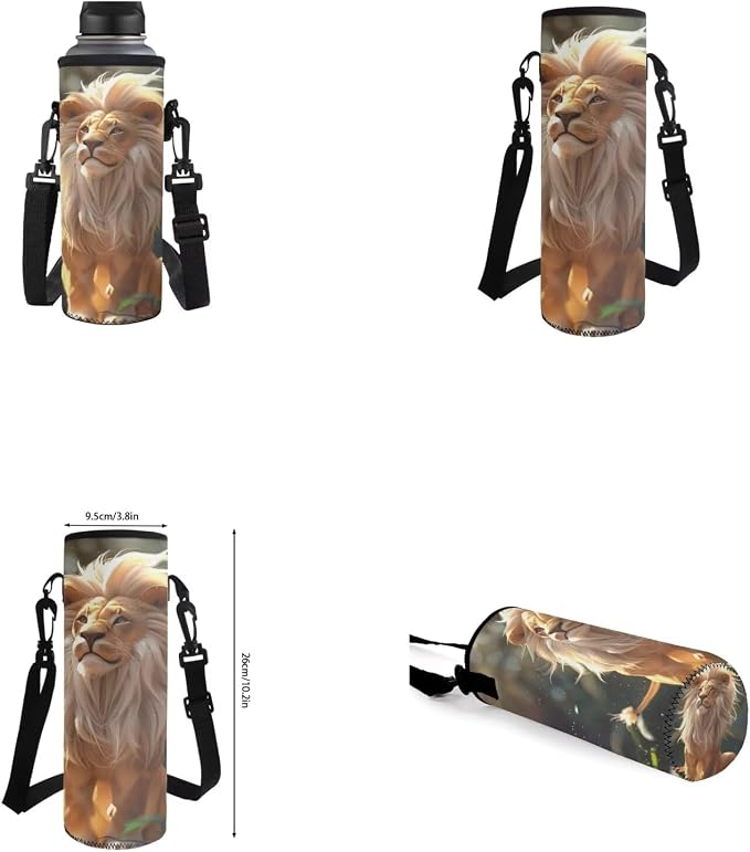 Lion Backpack for Kids Girls Backpack with Lunch Box Water Bottle Pouch and Big Pencil Pouch 4PCS Set Bookbag with Front Pocket 17 inch Sturdy School Bag for Boys Kids Back to School Gifts - Image 6