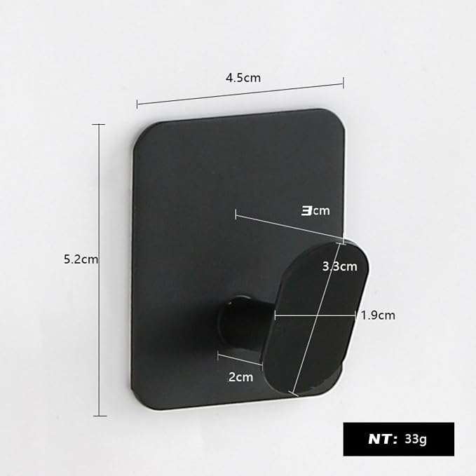 Wall Hooks for Hanging: Black Coat Hooks 3PACK Adhesive Wall Mounted Hook Hangers for Hanging Key Coat Towel Hat Bag Backpack Headphone in Bathroom Closet Adhesive Screws on (3P FB) - Image 4