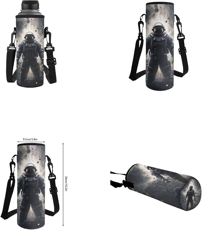 Astronaut Backpack for Kids Boys Backpack with Lunch Box Water Bottle Bag and Soft Pencil Case 4PCS Set Sturdy Lightweight Bookbag with Front Pocket 17" Large Capacity Elementary School Bag - Image 6