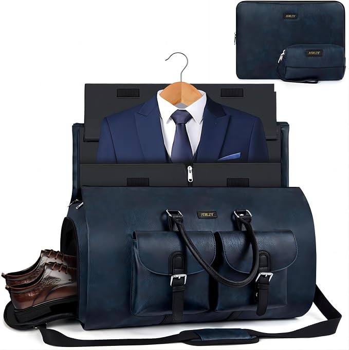 Garment Bag for Travel, Convertible Carry on Garment Duffel Bag for Men 3Pcs Weekender Bag 2 in 1 Hanging Suitcase Suit Bag - Image 8