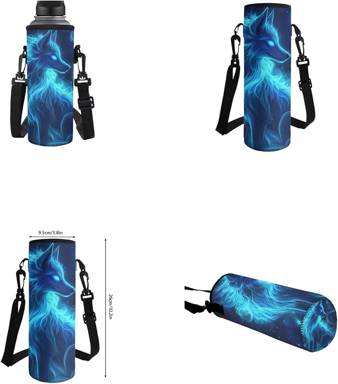 Galaxy Wolf Backpack for Girls Boys Backpack with Lunch Box Water Bottle Bag and Soft Pencil Case 4PCS Set Bookbag with Front Pocket for School 17" Lightweight Elementary School Bag for Kids - Image 6