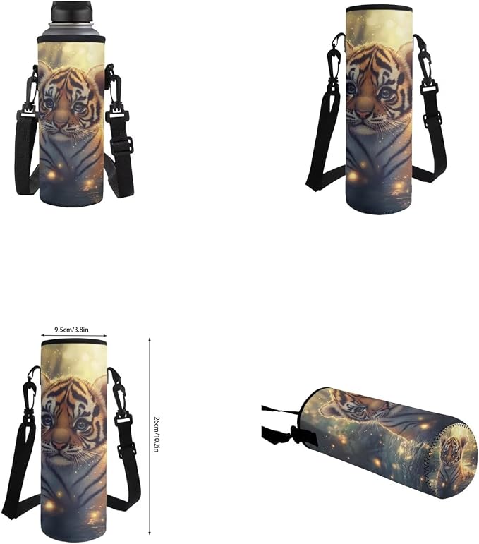 Cute Tiger Backpack for Girls Boys Backpack with Lunch Box Water Bottle Holder with Strap and Soft Pencil Case 4PCS Set Bookbag with Front Pocket 17 inch Sturdy Elementary School Bag for Kids - Image 6