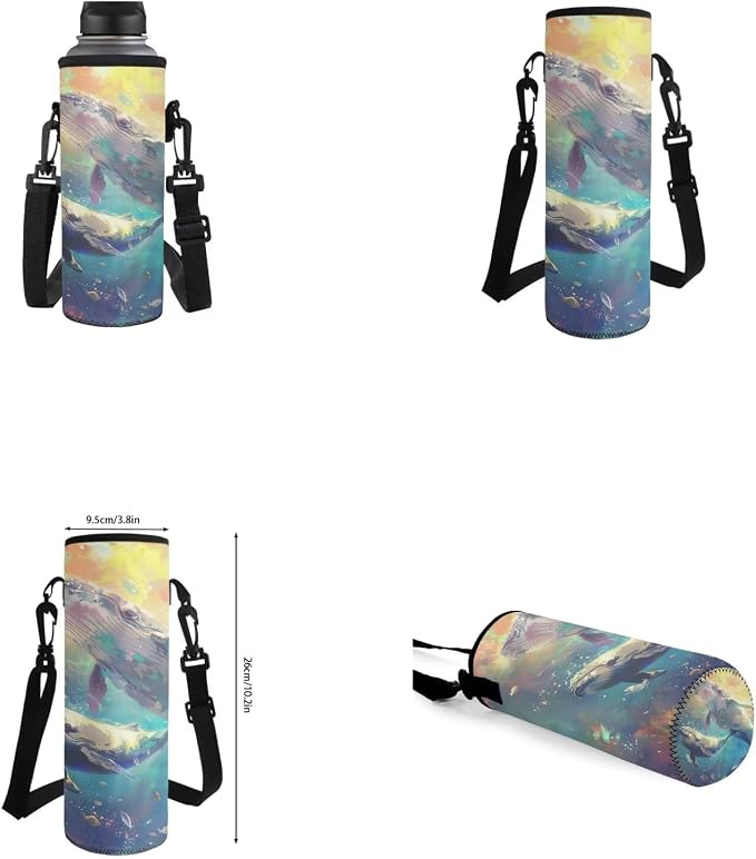 Whale Backpack for Girls Kids Backpack with Lunch Box Water Bottle Bag and Aesthetic Pencil Case 4PCS Set Bookbag with Front Pocket for School Teens 17" Lightweight School Bag with Side Pocket - Image 6