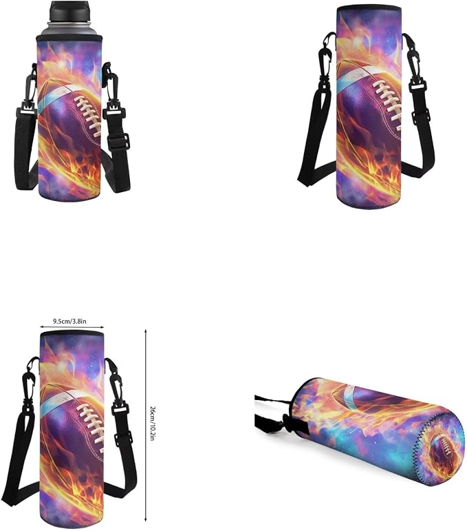 Galaxy Football Backpack for Boys Kids Backpack with Lunch Box Water Bottle Holder with Strap and Soft Pencil Case 4PCS Set Bookbag with Front Pocket for School 17" Sturdy School Bag for Girls - Image 6