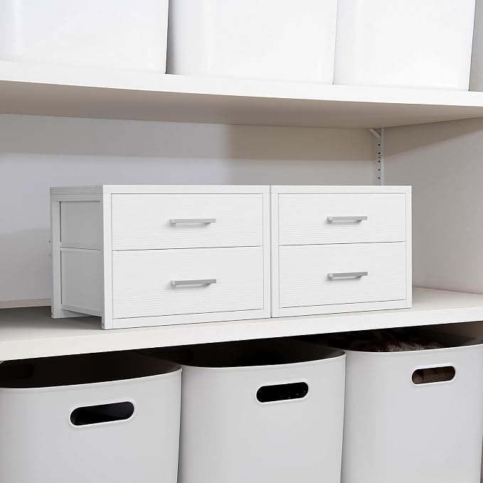 BOLUO Small Closet Organizer Drawers,Underwear and Bra Organizer with Divider for Socks,Fabric College Dorm Storage White - Image 8