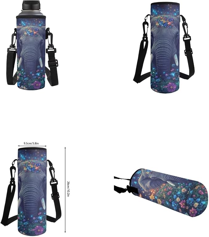 Aesthetic Elephant Backpack for Kids Girls Backpack with Lunch Box Water Bottle Holder and Large Pencil Case 4PCS Set Bookbag with Front Pocket 17 inch Lightweight School Bag with Side Pocket - Image 6