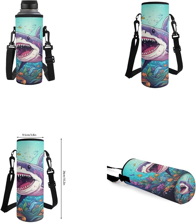 Shark Backpack for Boys Kids Backpack with Lunch Box Water Bottle Pouch and Soft Pencil Case 4PCS Set Cute Bookbag with Front Pocket 17" Large School Bag with Side Pocket for Elementary Girls - Image 6