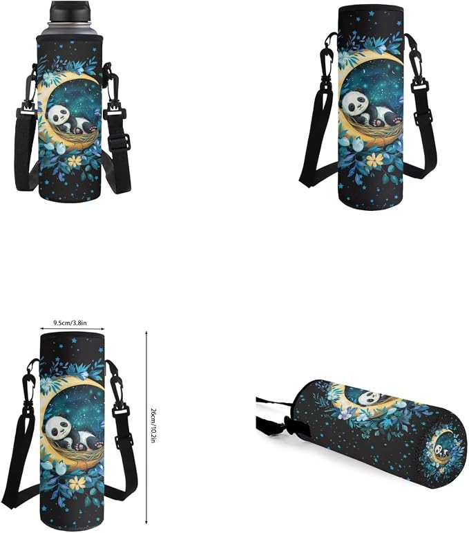 Panda Backpack for Girls Boys Backpack with Lunch Box Water Bottle Holder and Soft Pencil Case 4PCS Set Bookbag with Front Pocket for School 17 inch Sturdy School Bag with Side Pocket for Kids - Image 6