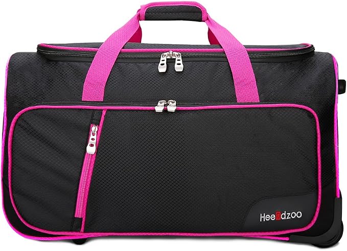 Dance Bag With Garment Rack,23inch Dance Competition Garment Bags with Clothes rack,Suitcase,Rolling duffle For Travel, Wheeled Drop-Bottom Upright Luggage Closet Suitcase (Pink - Image 7