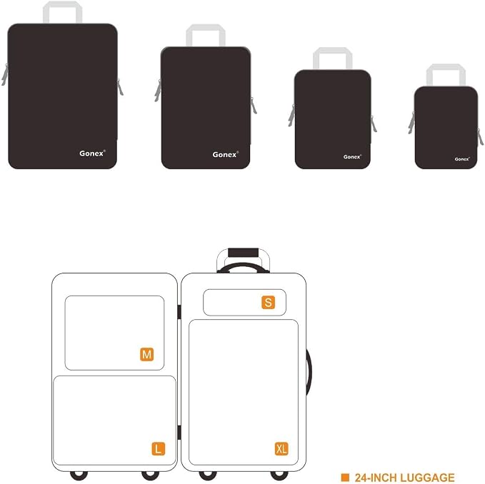 Gonex 4 Set Compression Packing Cubes with 6 Set Compression Packing Cubes,Mesh Packing Organizers - Image 7