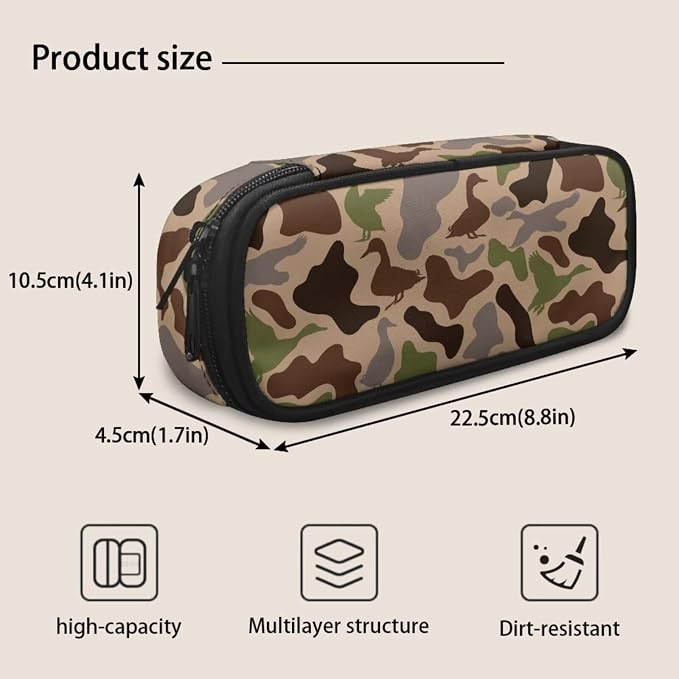 Duck Hunting Camo Boys Backpack Set 4-Piece, Waterproof Camouflage School Bag with Insulated Lunch Box & Pencil Case, Lightweight Outdoor Bookbag for Kids Ages 5-12 Grades K-5 - Image 7