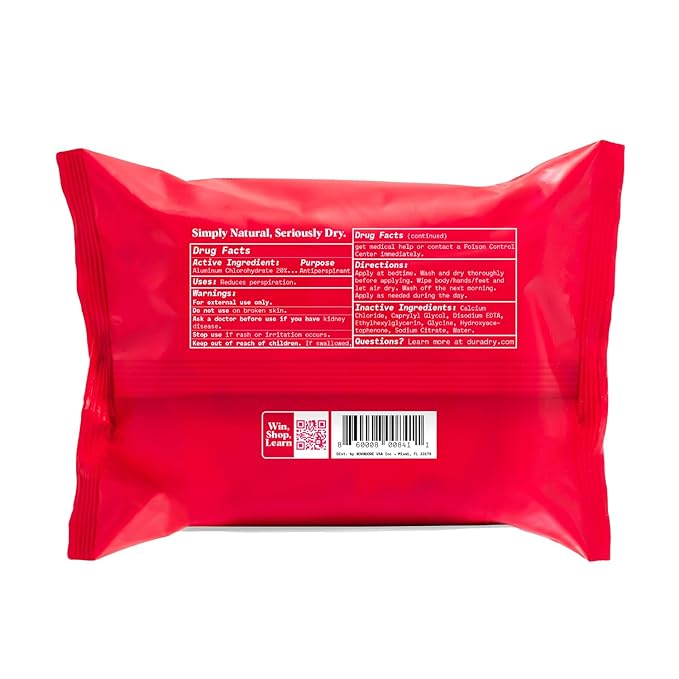 Whole Body Antiperspirant Wipes – Sweat Control Wipes for Under Boobs, Chest, Groin, Underarms, Hands, and Feet – Quick Drying, Travel-Friendly, Unscented, Pack of 3