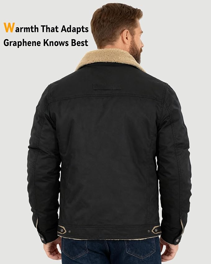 Wulcea Graphene Heated Jacket for Men 12V Fast Charge 18400mAh Large Capacity