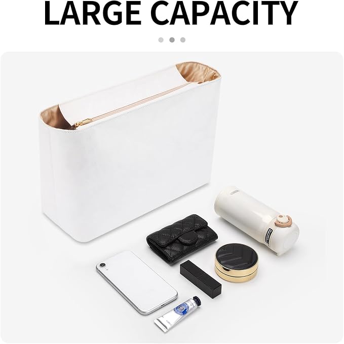 Tote Bag Organizer Insert Compatible with Geya Sain Louis GM Bag, Dupont Paper Purse Inner, Makeup Liner HandBag Shaper (White, GM) - Image 8