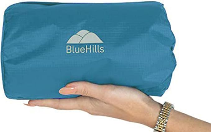 BlueHills Premium Ultra Compact Travel Blanket Pillow Airplane Peacock Teal | 2 in 1 Travel Pillow/Blanket, 70 X 56 Long, Luggage Strap & Backpack Clip, Packable & Lightweight for Airplane, Portable Case - Image 9