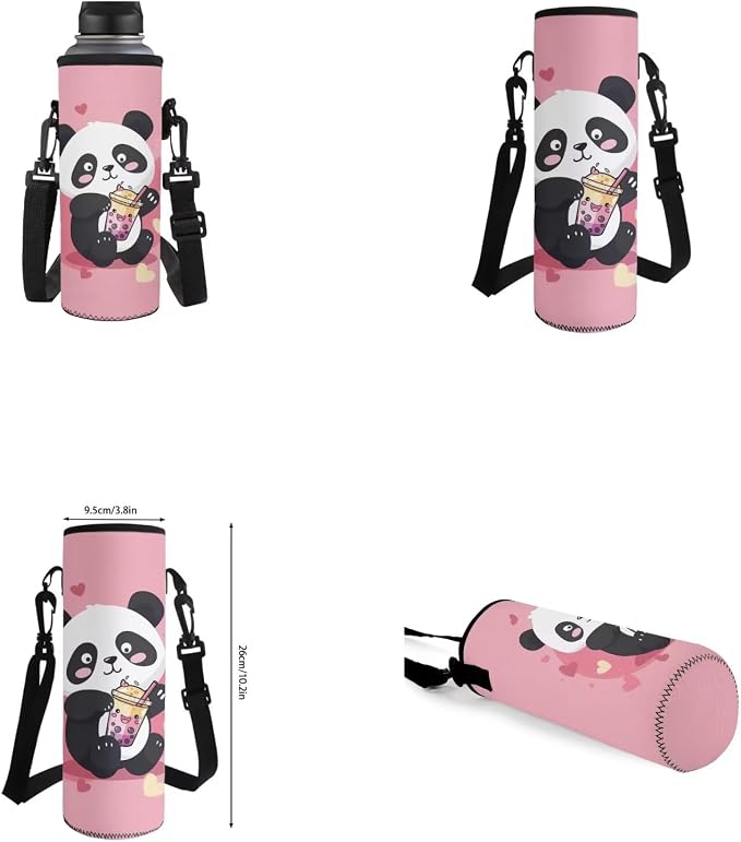 Cute Panda Backpacks for Teen Girls Middle School Lightweight School Messenger Bag for Teens Keep Warm Lunch Bag with Pencil Case and Water Cup Protector for Travel Picnic - Image 6