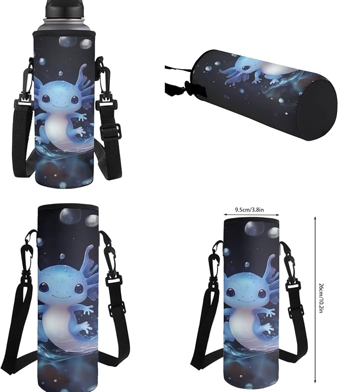 Blue Axolotl Backpack and Lunch Box Set Girl 6-8/4-6/8-10 Kids Bookbags for 1st Grade 4PCS Elementary School Back Pack with Lunch Bag Pencil Case Water Bottle Carrier 17in Student Schoolbag - Image 7